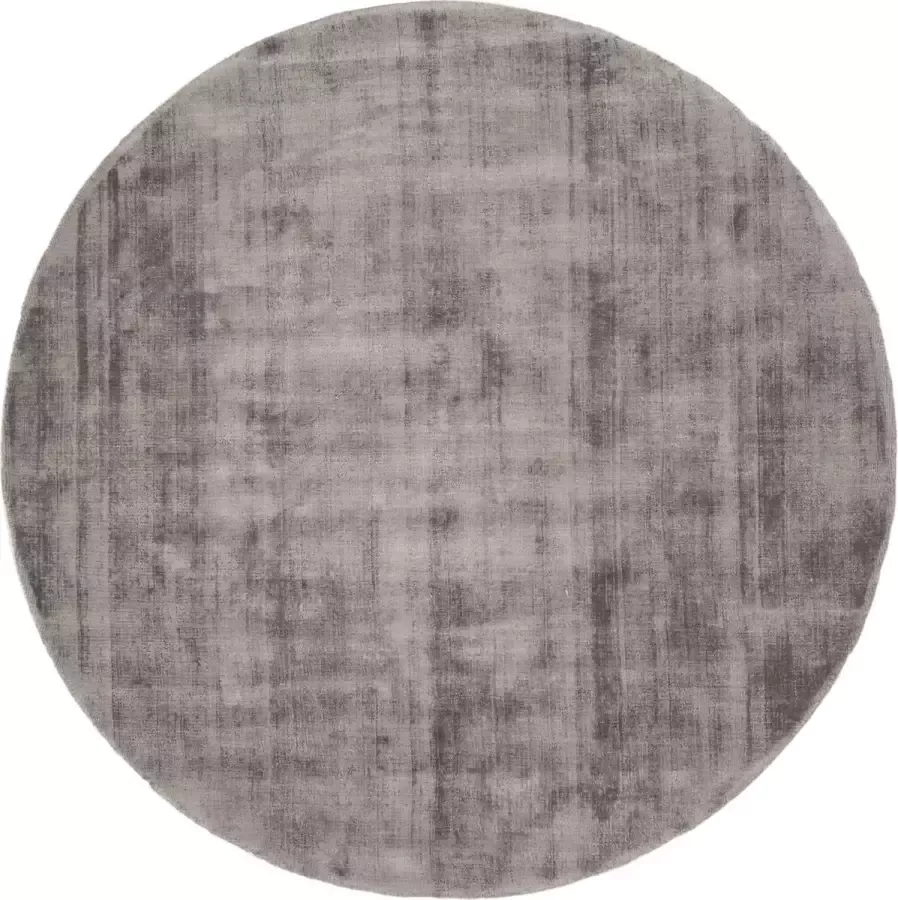 Veer Carpets Karpet Viscose Rond Dark Grey ø200 cm