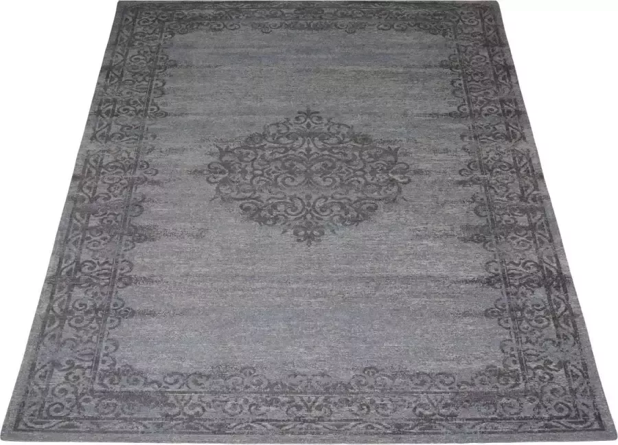 Veercarpets Loper Adel donker grijs 23024 vloerkleed karpet patchwork