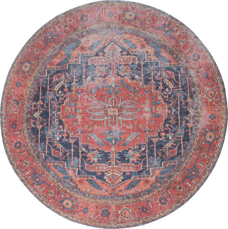 Veercarpets Vloerkleed Heris Red 01 Rond ø200 cm