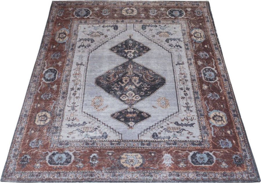 Veer Carpets Vloerkleed Karaca Antraciet Brown 09 160 x 230 cm