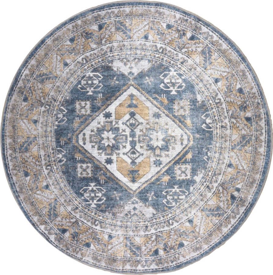 Veer Carpets Vloerkleed Laria Blue 4 Rond ø200 cm