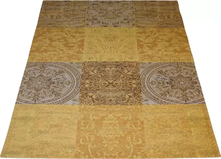 Veercarpets Vloerkleed Lemon 70 x 140 cm Yellow 4009 Patchwork