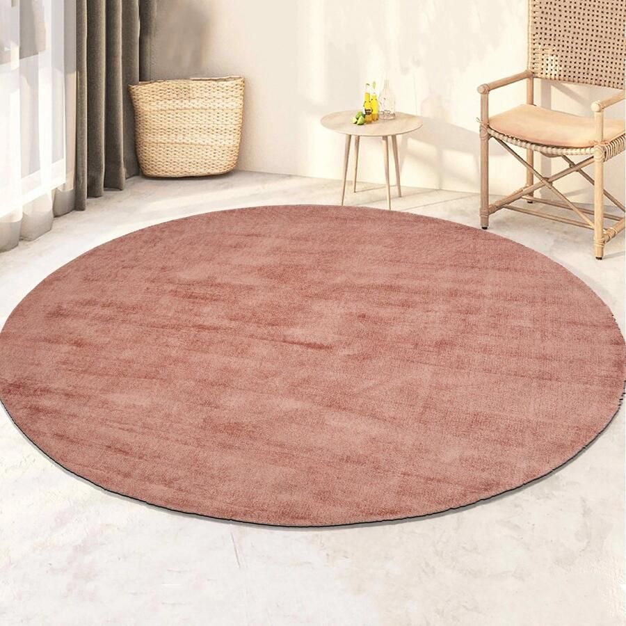 Velaar Milan Königlich Viscose Vloerkleed Rond Laagpolig Terra 195 CM ROND
