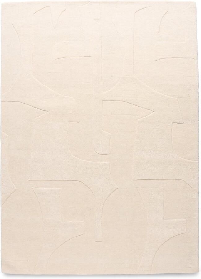 Velaar Crafted for Royality Outlet 100% Wol Japandi Vloerkleed Bermuda 100% Wol Laagpolig Tapijt Creme 160x230 CM