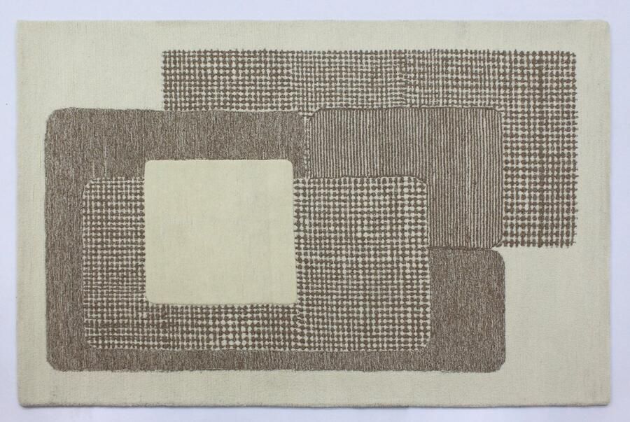 Velaar Crafted for Royality Outlet Japandi Design 100% Wol Vloerkleed Effen Creme Beige 160x230 CM