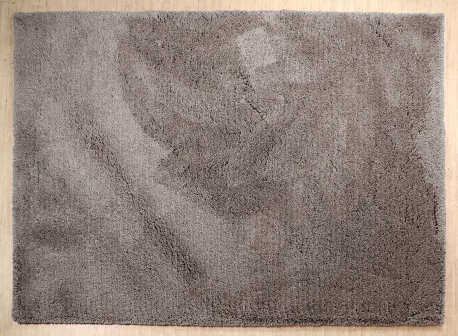 Velaar Vloerkleed Berlin Hoogpolig Fluffy Effen Grijs 160x230 CM