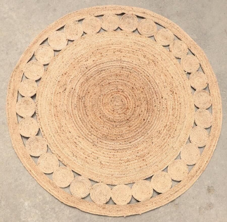 Velaar Vloerkleed Jaipur Jute Rond Tapijt 100% Jute Natur 150 CM ROND