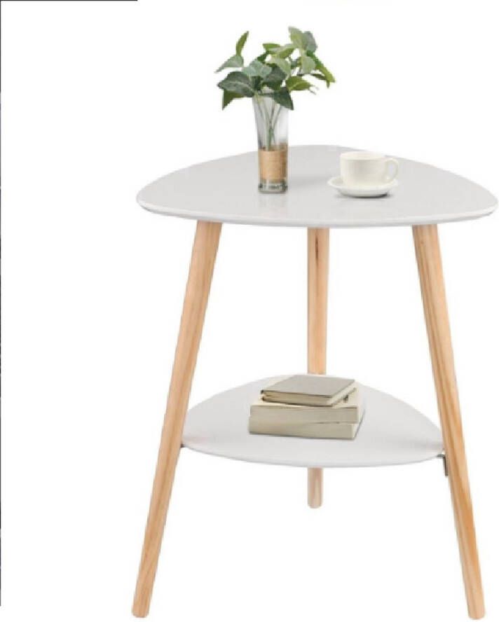 Velox Houten Tafeltje Nachtkastje Kastje Opbergkast Bijzettafel Badkamer Slaapkamer Woonkamer Hout 50x40x55- Wit