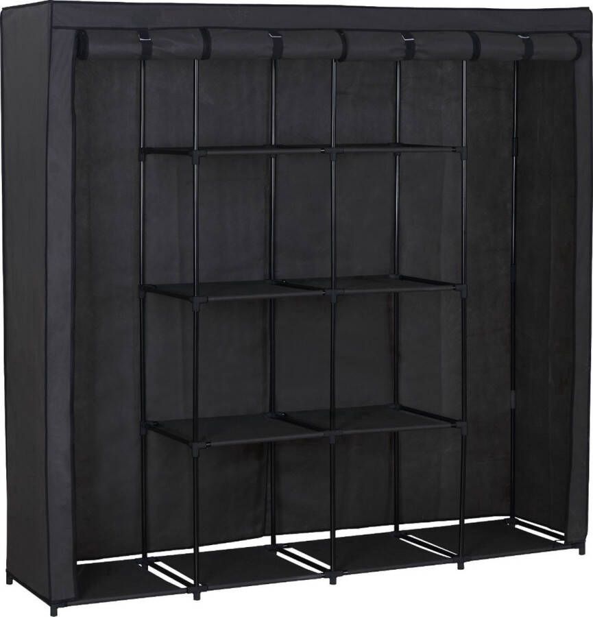 Velox Opbergkast Kledingkast Kast Slaapkamer Woonkamer Hal Gang Ruim Stevig Handig Non-woven Staal Grijs