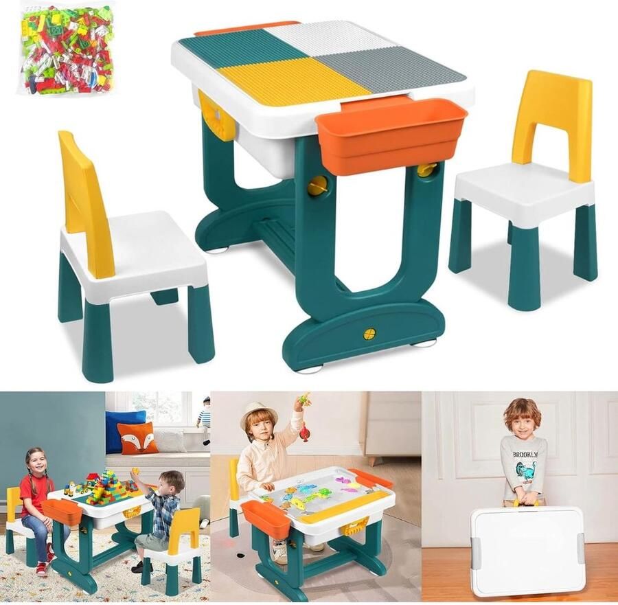 VELTRR Veltro Kinderbureau met Bureaustoel Kindertafel voor Jongen en Meisje Tekentafel met Stoeltjes Verstelbaar