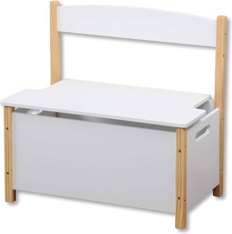 White-Label Klepbank Opbergbank Woonkamer Dekenkist voor Slaapkamer Wit