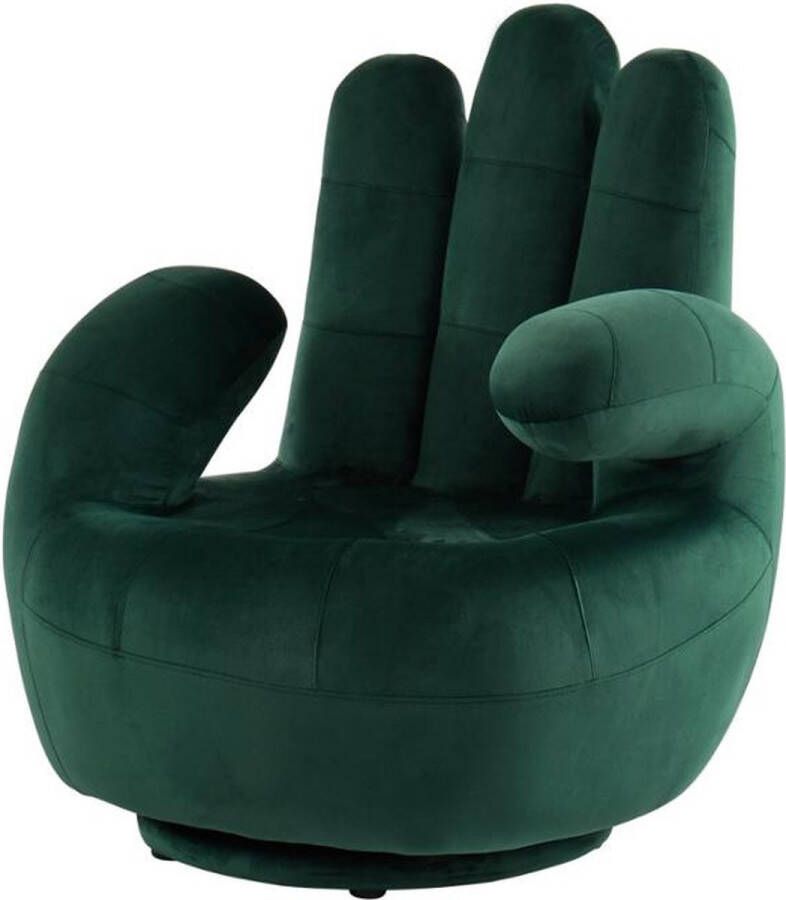 Vente-unique Draaibare fauteuil hand CATCHY van fluweel Spargroen L 82 cm x H 89 cm x D 78 cm