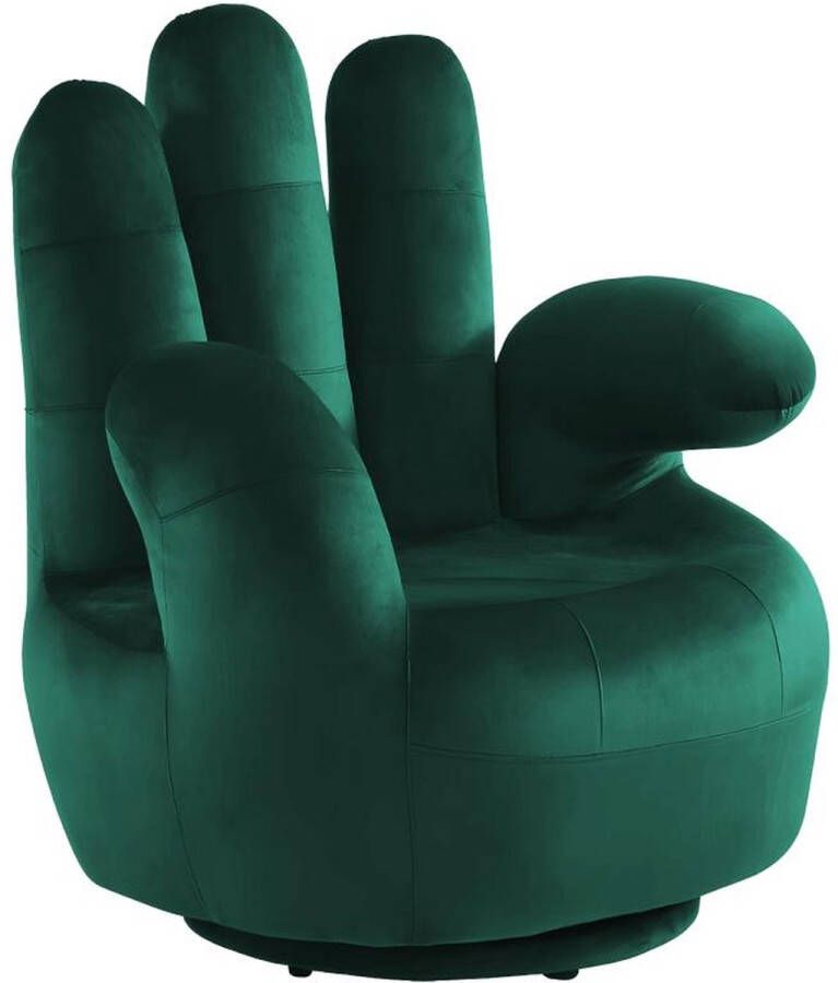 Vente-unique Draaibare fauteuil hand CATCHY van fluweel Spargroen L 82 cm x H 89 cm x D 78 cm - Foto 2