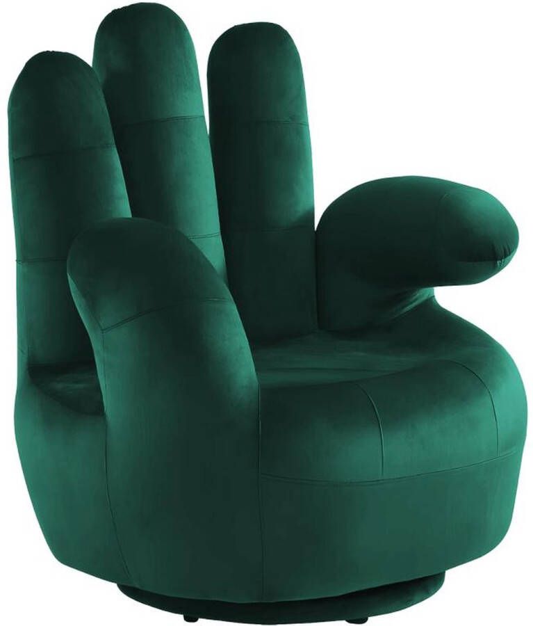 Vente-unique Draaibare fauteuil hand CATCHY van fluweel Spargroen L 82 cm x H 89 cm x D 78 cm