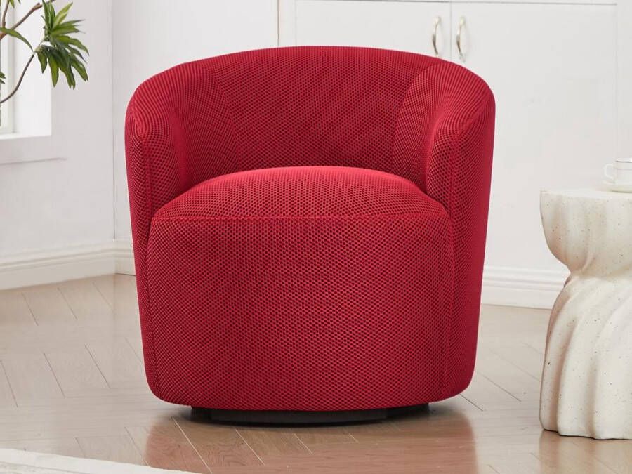 Vente-unique Draaifauteuil van rode 3D-stof ACERETO L 77 cm x H 73.5 cm x D 82 cm