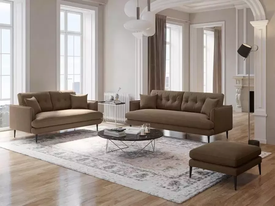 Driezitsbank GANESH van microvezel met lived-in leerlook L 200 cm x H 83 cm x D 92 cm - Foto 4