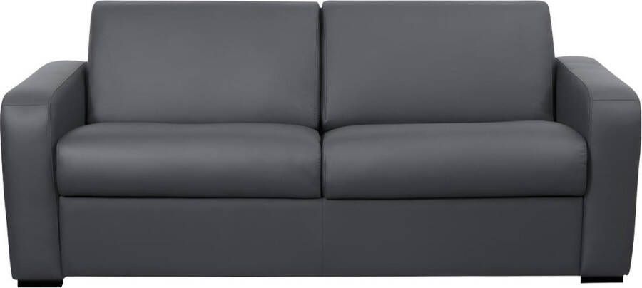 Vente-unique Driezitsbank omvormbaar express in grijs leder BEVIS Matras 18 cm L 198 cm x H 90 cm x D 96 cm - Foto 4