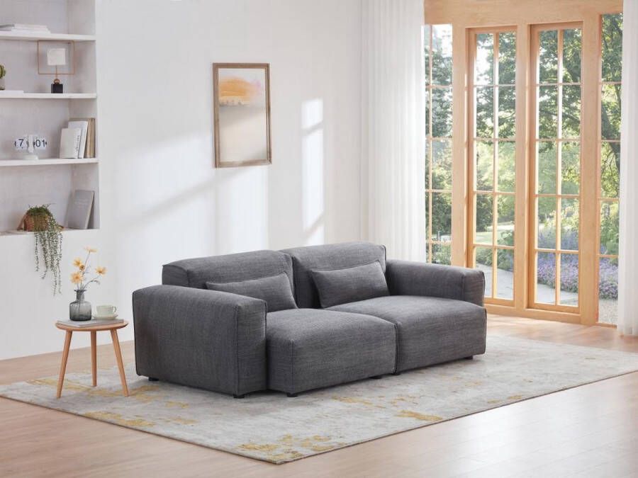 Vente-unique Driezitsbank van stof Grijs MAGALI L 222 cm x H 70 cm x D 112 cm - Foto 2