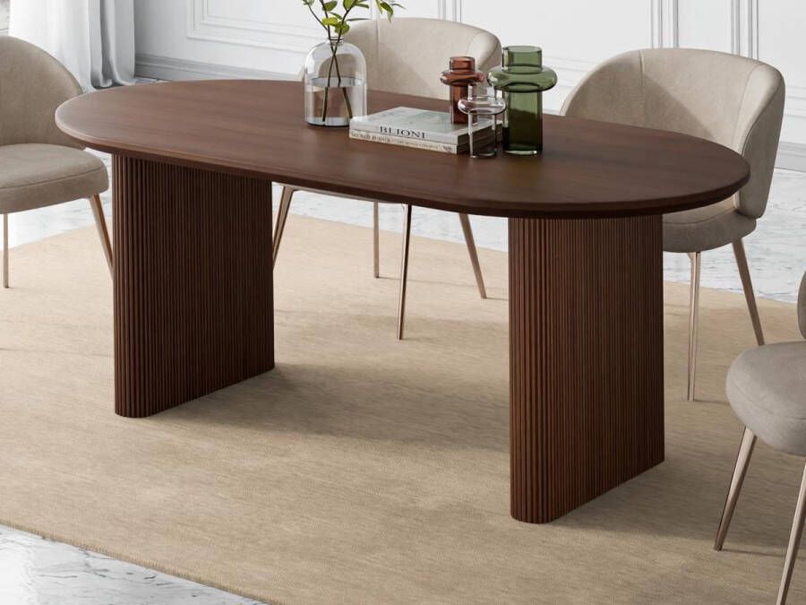 Vente-unique Eettafel 8 plaatsen van mangohout Naturel NEVILI L 200 cm x H 75 cm x D 100 cm - Foto 2