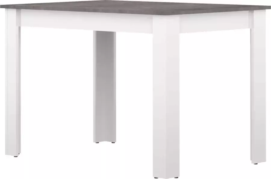 Vente-unique Eettafel CASSY II 4 personen wit blad met betonaspect L 110 cm x H 73 cm x D 70 cm - Foto 2