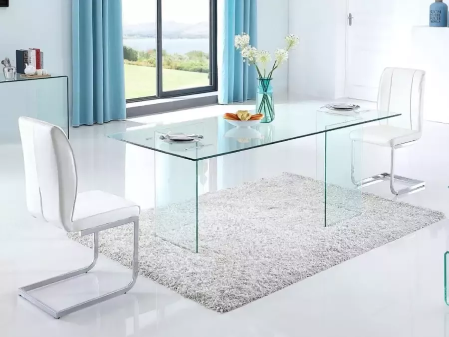 Vente-unique Eettafel COLEDON 8 personen Gehard glas L 210 cm x H 75 cm x D 90 cm - Foto 3