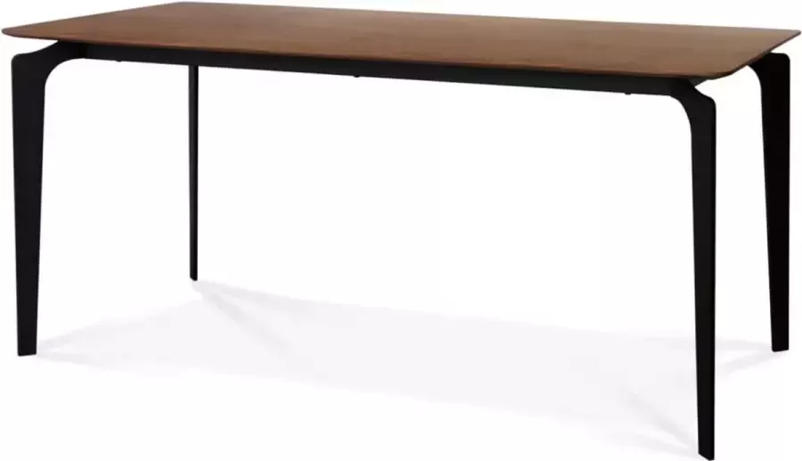 Vente-unique Eettafel TAYRON 6 personen MDF en poten van metaal noten L 180 cm x H 75 cm x D 90 cm