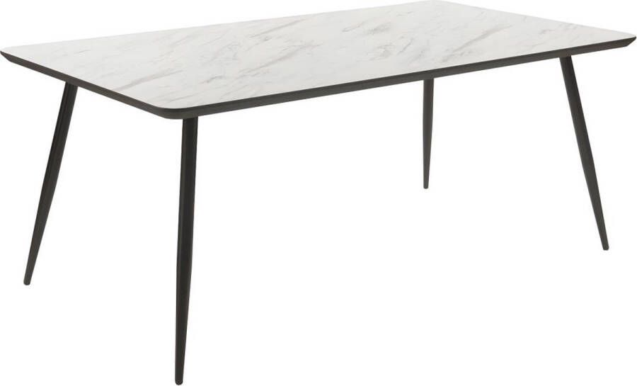 Vente-unique Eettafel VALANCIA 8 personen Gemelamineerd mdf en metaal Marmereffect L 180 cm x H 75.5 cm x D 100 cm