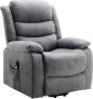 Vente-unique Elektrische relaxfauteuil van stof Grijs NADINE L 94 cm x H 111 cm x D 86 cm - Thumbnail 2