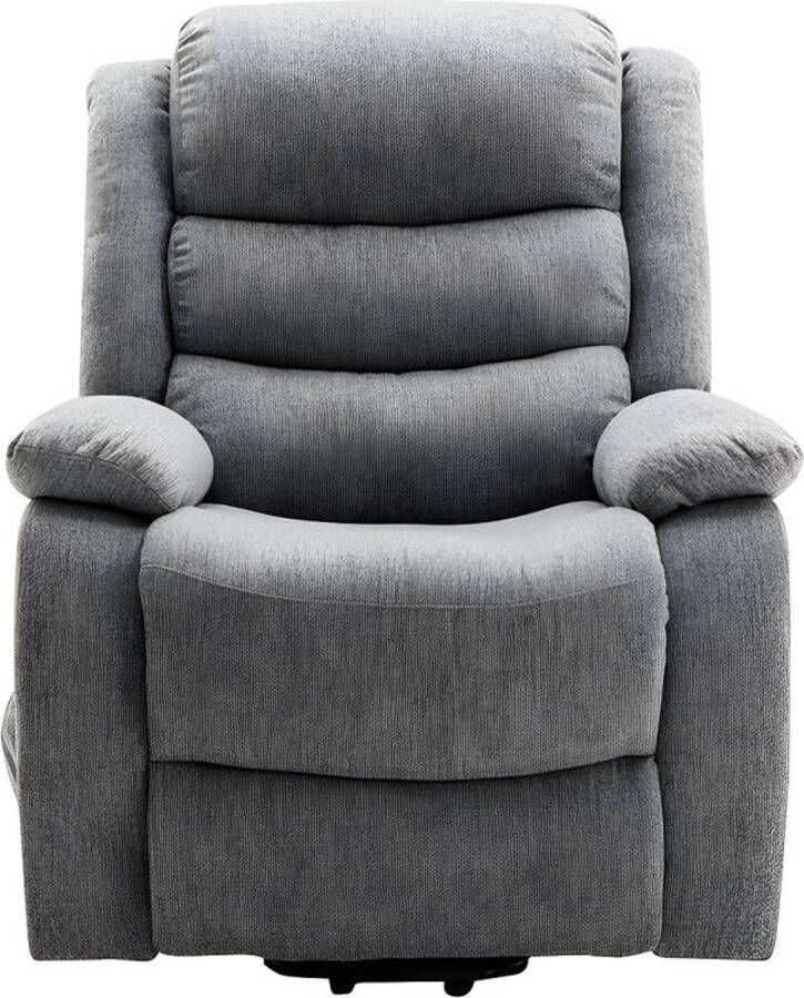 Vente-unique Elektrische relaxfauteuil van stof Grijs NADINE L 94 cm x H 111 cm x D 86 cm