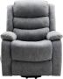 Vente-unique Elektrische relaxfauteuil van stof Grijs NADINE L 94 cm x H 111 cm x D 86 cm - Thumbnail 1