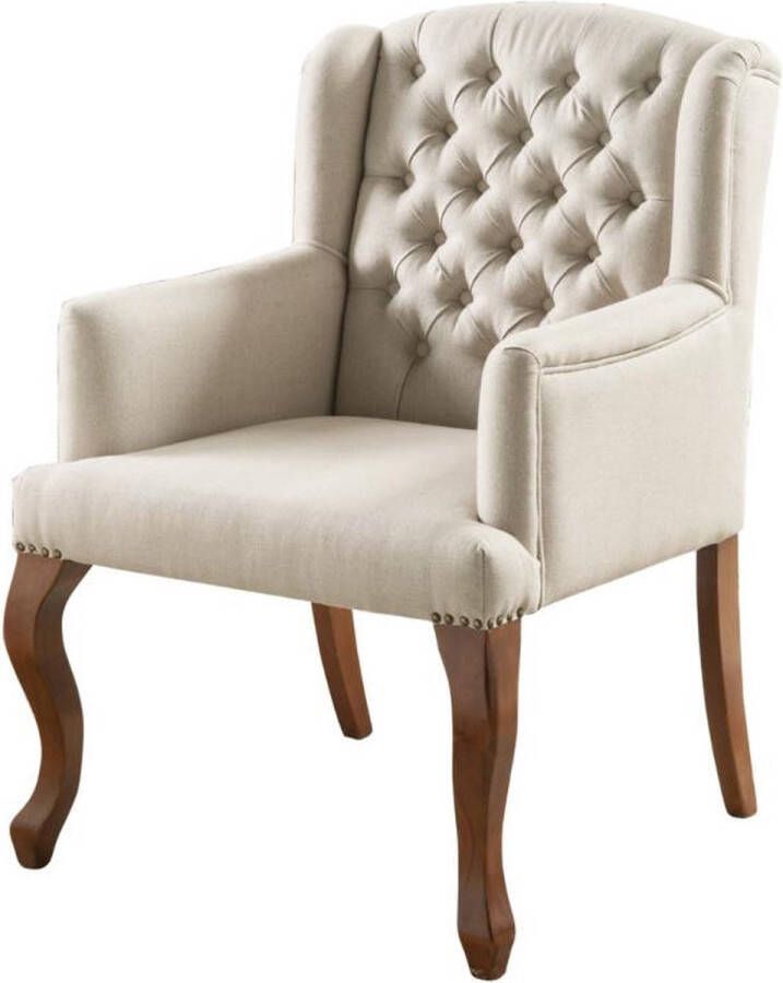 Vente-unique Fauteuil met armleuningen van stof PARUNA Beige L 65 cm x H 96 cm x D 70 cm
