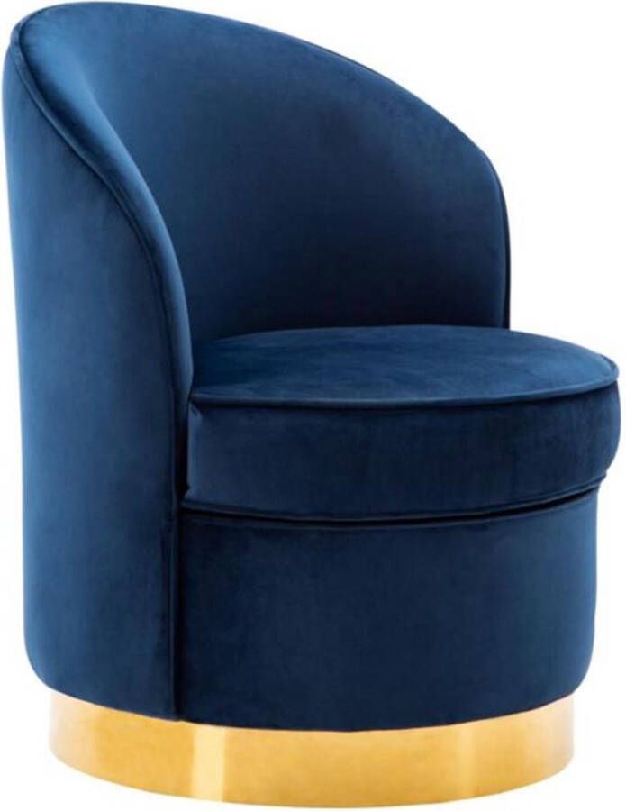 Vente-unique Fauteuil SANELA van fluweel Nachtblauw L 62 cm x H 76 cm x D 63 cm