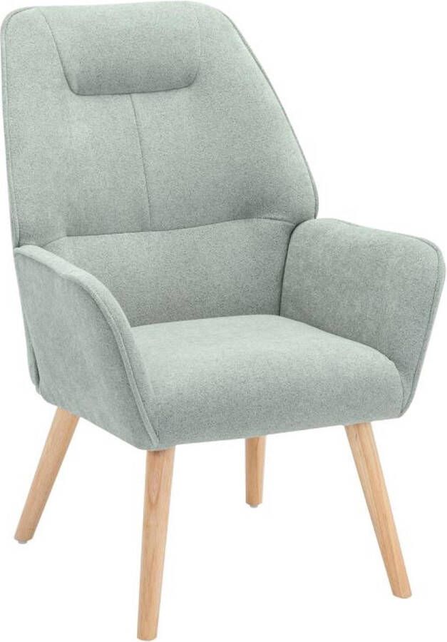 Vente-unique Fauteuil van blauwgroene stof OSIMO L 62 cm x H 92 cm x D 71 cm - Foto 3