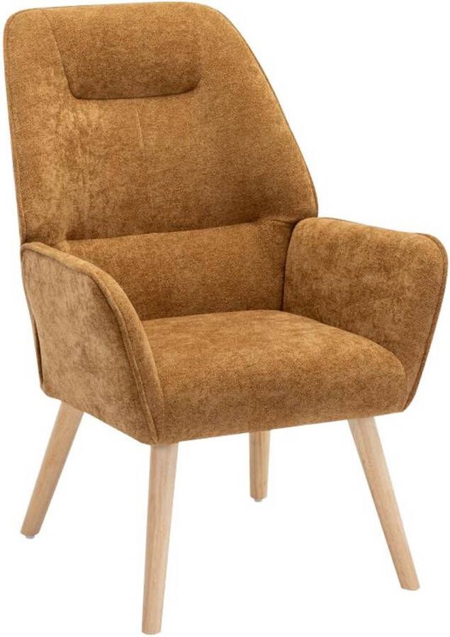 Vente-unique Fauteuil van camelkleurige stof L 62 cm x H 92 cm x D 71 cm
