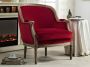 Vente-unique Fauteuil van fluweel ALIENOR – Rood L 72 cm x H 89.5 cm x D 78 cm - Thumbnail 2