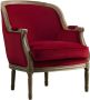 Vente-unique Fauteuil van fluweel ALIENOR – Rood L 72 cm x H 89.5 cm x D 78 cm - Thumbnail 1