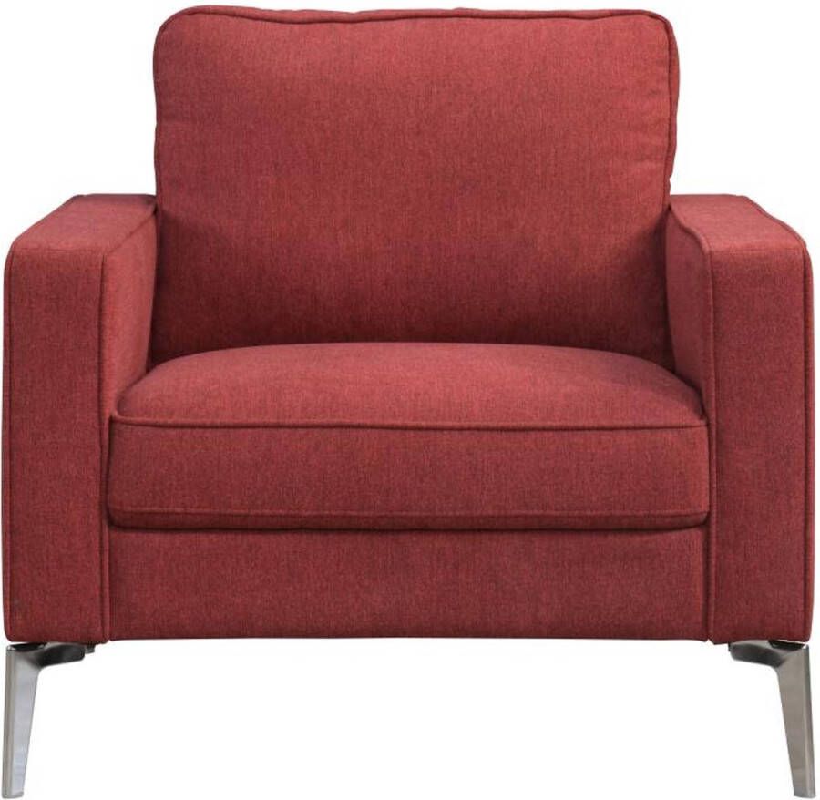 Vente-unique Fauteuil van rode stof TIBORI L 84 cm x H 80 cm x D 86.5 cm