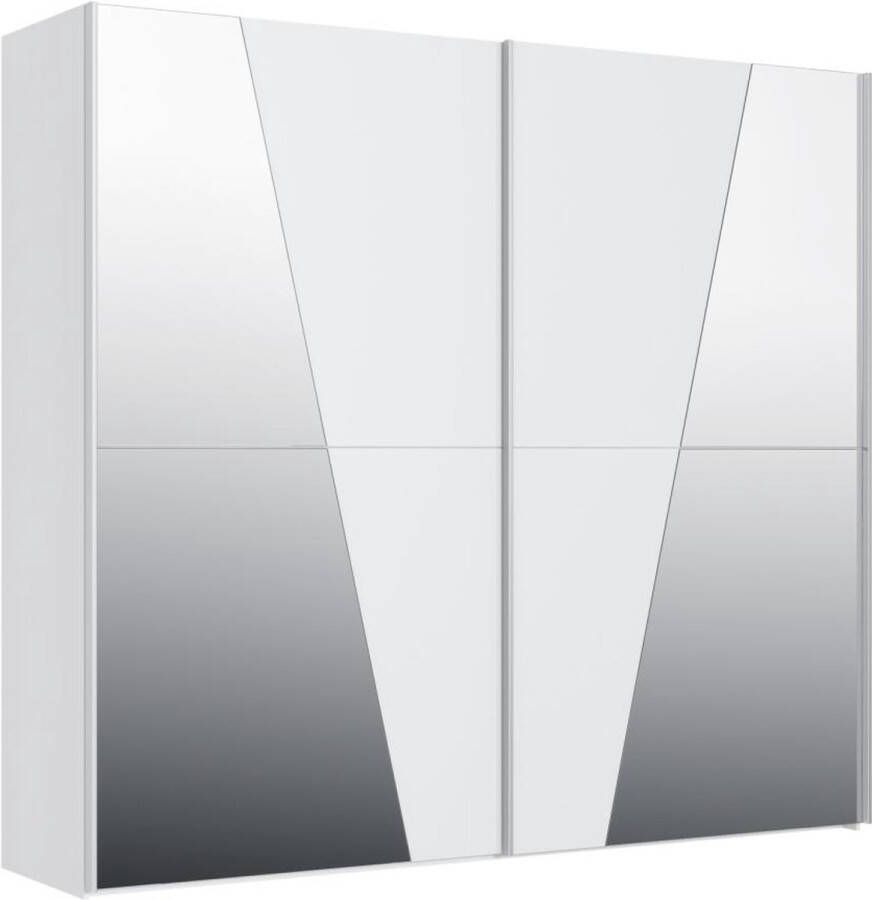 Vente-unique Kast met 2 schuifdeuren Met spiegel L238 cm Wit AMERIA L 238.6 cm x H 218 cm x D 62.1 cm