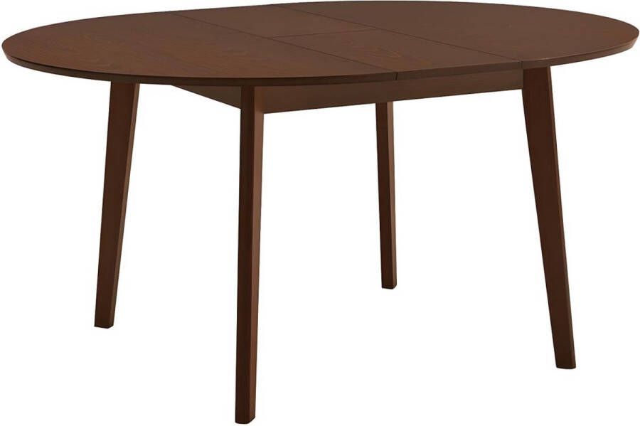 Vente-unique Ovale uitschuifbare eettafel TIFFANY 4 à 6 personen Massief beuken Noten L 150 cm x H 76 cm x D 120 cm