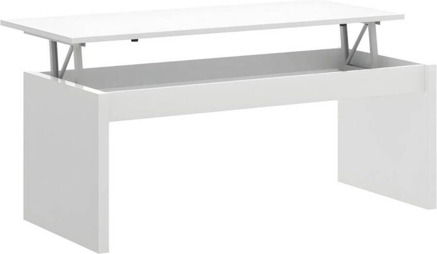 Vente-unique Salontafel BASTIAN Verstelbaar blad Wit L 102 cm x H 43 cm x D 50 cm - Foto 1