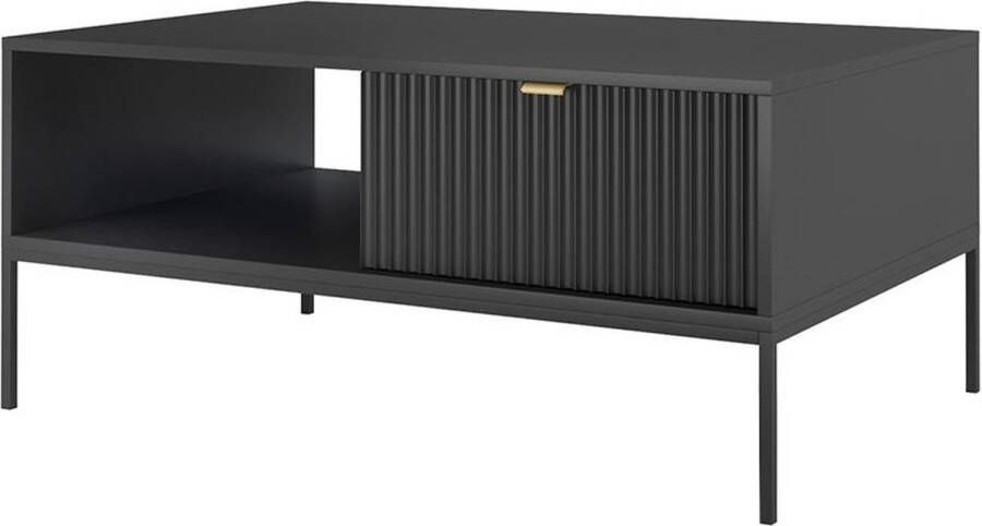 Pascal Morabito Salontafel met 2 lades en 1 nis Zwart LIOUBA van L 104 cm x H 46 cm x D 68 cm