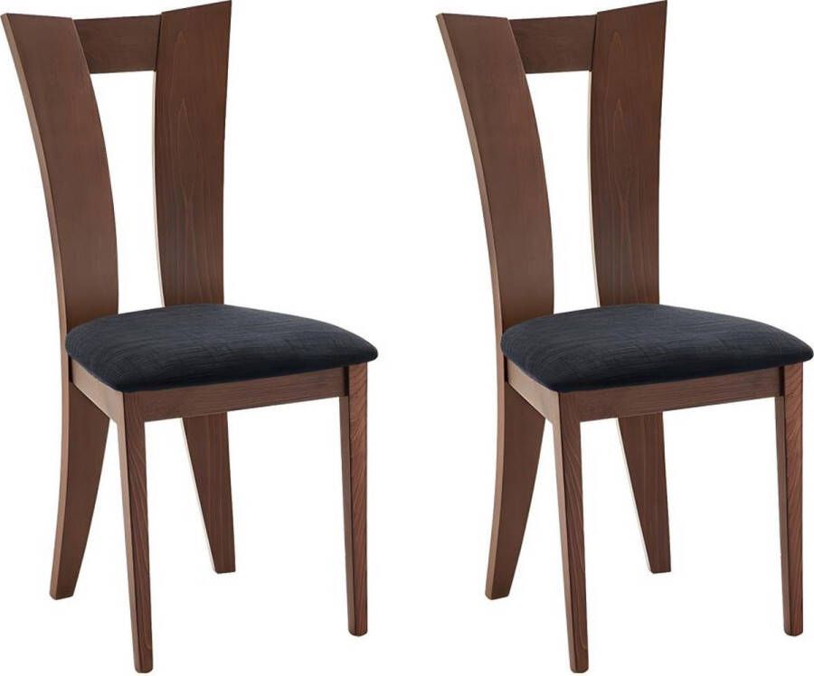 Vente-unique Set van 2 stoelen TIFFANY Massief beuken Kleuren : Noten en expresso L 46 cm x H 96 cm x D 53 cm