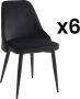 Vente-unique Set van 6 stoelen EZRA Fluweel en metaal Zwart L 53 cm x H 86 cm x D 59 cm - Thumbnail 1