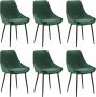 Vente-unique Set van 6 stoelen MASURIE Fluweel Groen L 49 cm x H 85.5 cm x D 56 cm - Thumbnail 2