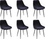 Vente-unique Set van 6 stoelen MASURIE Fluweel Zwart L 49 cm x H 85.5 cm x D 56 cm - Thumbnail 1
