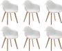 Vente-unique Set van 6 stoelen met armleuningen VIXI polypropyleen en beuk Wit L 63.5 cm x H 84 cm x D 57 cm - Thumbnail 1