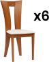 Vente-unique Set van 6 stoelen TIFFANY Massief beukenhout Kleuren: Eik en wit L 46 cm x H 96 cm x D 53 cm - Thumbnail 1