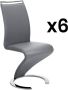 Vente-unique Set van 6 stoelen TWIZY Kunstleer grijs L 61 cm x H 100 cm x D 49 cm - Thumbnail 1