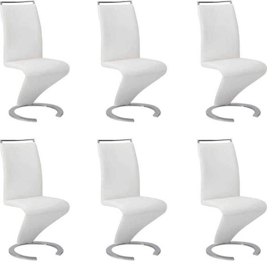 Vente-unique Set van 6 stoelen TWIZY Wit kunstleer L 61 cm x H 100 cm x D 49 cm