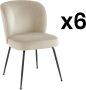 Vente-unique Set van 6 stoelen van fluweel en metaal Beige POLPONA van Pascal MORABITO L 52 cm x H 79 cm x D 67.5 cm - Thumbnail 2
